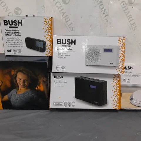 BOX OF APPROXIMATELY 15 ASSORTED ITEMS TO INCLUDE - DAB/FM RADIO , BUSH RADIO , PORTABLE RADIO ETC