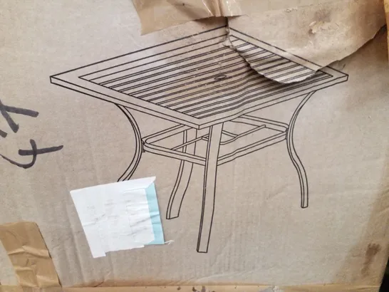 BOXED BLACK METAL GARDEN DINING TABLE 