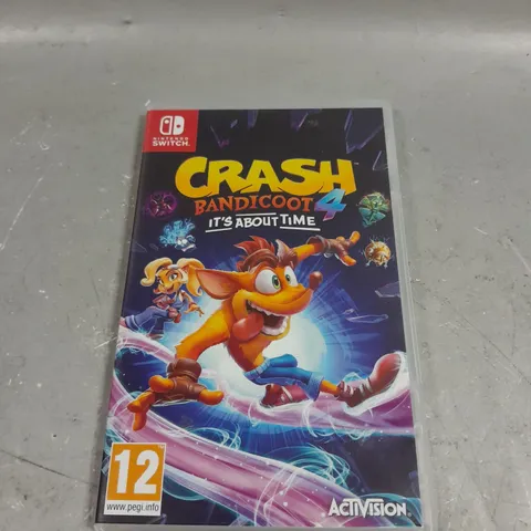 CRASH BANDICOOT IT'S ABOUT TIME FOR NINTENDO SWITCH 