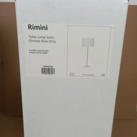 BOX OF 4 BRAND NEW RIMINI TABLE LAMP SATIN CHROME BASE ONLY 