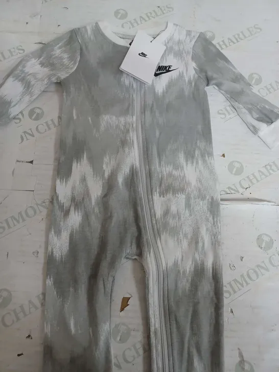 NIKE GREY & WHITE ONESIE - 9 MONTHS