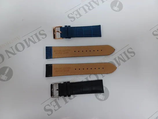 GENUINE LEATHER WATCH STRAPS X9 BLACK X1 NAVY