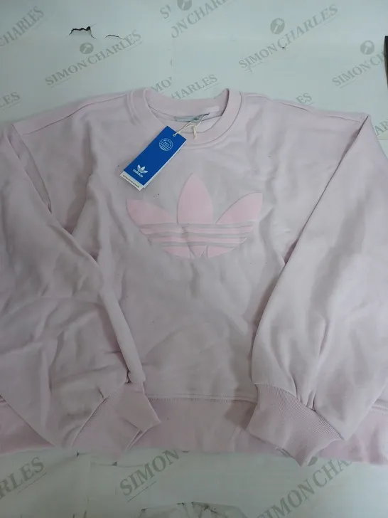 ADIDAS PINK LARGE LOGO JUMPER - UK 8