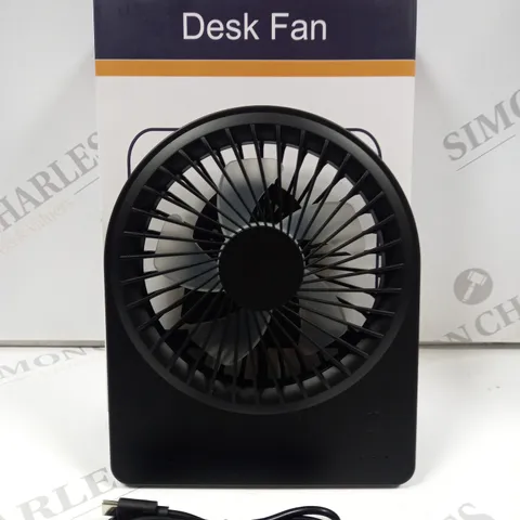 BOXED BLACK DESK FAN 