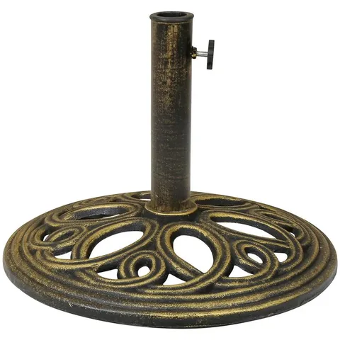 BOXED PARSON 12KG CAST IRON FREESTANDING ROUND UMBRELLA BASE - BRONZE (1 BOX)