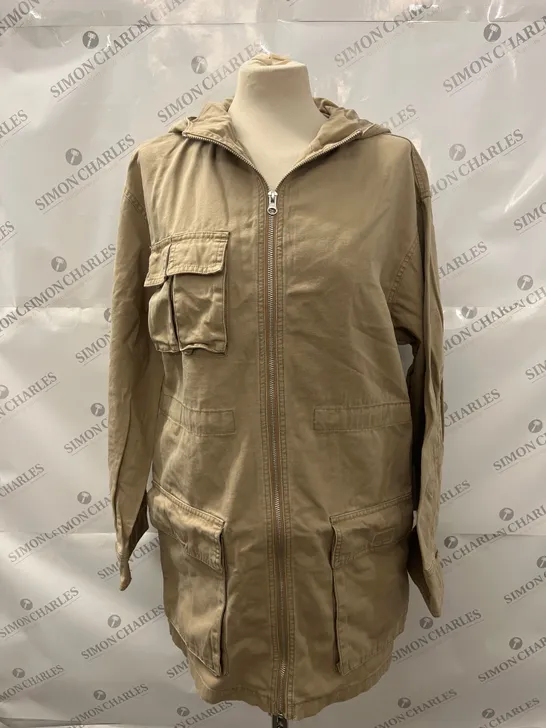 ASOS DESIGN CARGO POCKET JACKET IN SAND SIZE 10