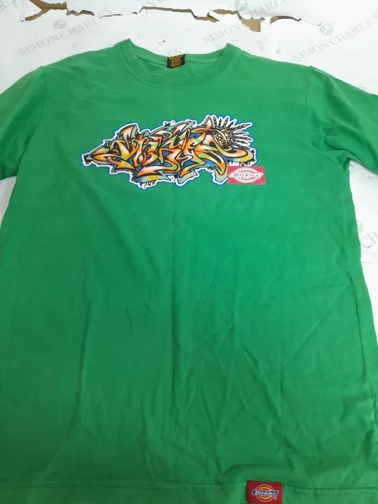 DICKIES GREEN LOGO T-SHIRT - SMALL