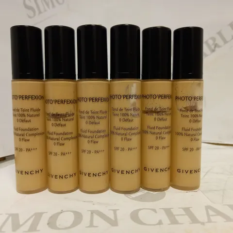 LOT OF 6 GIVENCHY PHOTO'PERFEXION FLUID FOUNDATION IN PERFECT PRALINE (6 X 10ML)