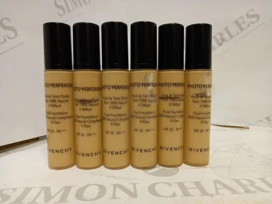 LOT OF 6 GIVENCHY PHOTO'PERFEXION FLUID FOUNDATION IN PERFECT PRALINE (6 X 10ML)