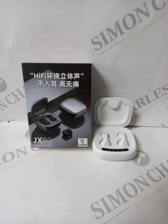 BOXED JX80 WIRELESS EARBUDS IN WHITE