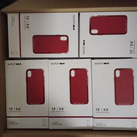 LOT OF APPROXIMATELY 87 BRAND NEW BOXED TECH 21 EVOROX CASE WITH 12FT DROP PROTECTION FOR IPHONE XS T21-6844 CHERRY RED