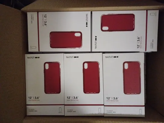 LOT OF APPROXIMATELY 87 BRAND NEW BOXED TECH 21 EVOROX CASE WITH 12FT DROP PROTECTION FOR IPHONE XS T21-6844 CHERRY RED