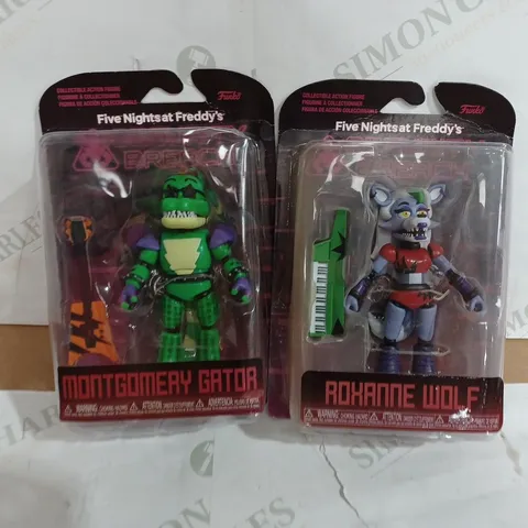 FIVE NIGHTS AT FREDDYS FIGURES - MONTGOMERY GATOR AND ROXANNE WOLF