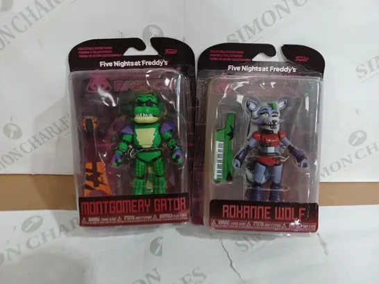 FIVE NIGHTS AT FREDDYS FIGURES - MONTGOMERY GATOR AND ROXANNE WOLF