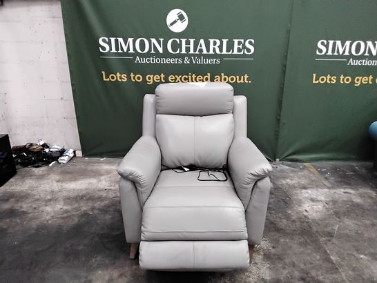 QUALITY SIENNA 1 SEATER GREY POWER RECLINER CHAIR WITH HEADREST