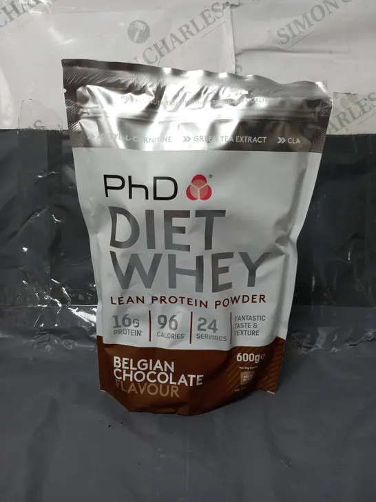 SEALED PHD DIET WHEY LEAN PROTEIN POWDER IN BELGIAN CHOCOLATE 600G