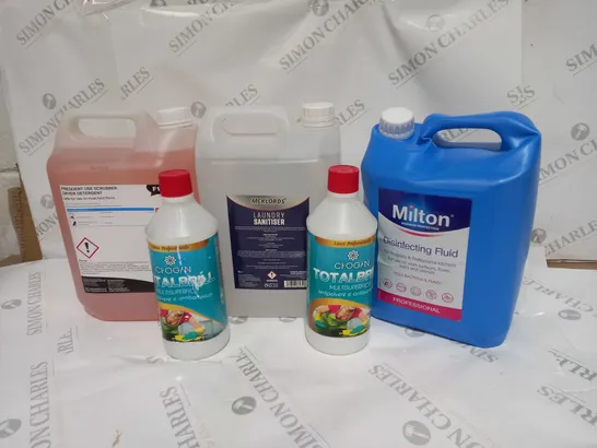 5 ASSORTED ITEMS TO INCLUDE: DRYER DETERGENT, LAUNDRY SANITISER, IDSINFECTING FLUID - COLLECTION ONLY