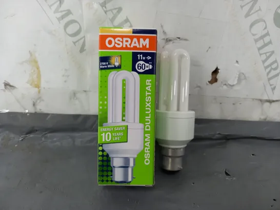 10 BOXED OSRAM 11W DULUXSTAR ENERGY SAVER LIGHTBULBS