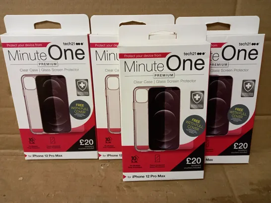 LOT OF 4 MINUTE ONE CLEAR CASES FOR IPHONE 12 PRO MAX