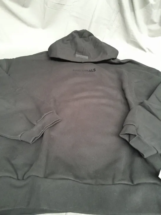 ESSENTIALS FEAR OF GOD JET BLACK HOODIE SIZE L