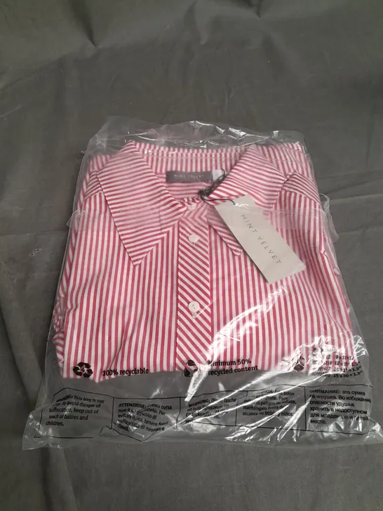 MINT VELVET RED STRIPE EASY SHIRT - MEDIUM