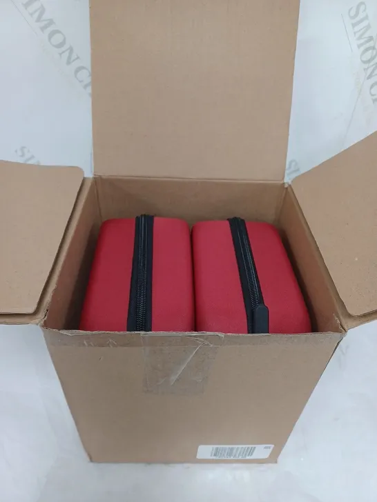 BOXED LOT OF 2 RED STORAGE CASES BY FLIPO