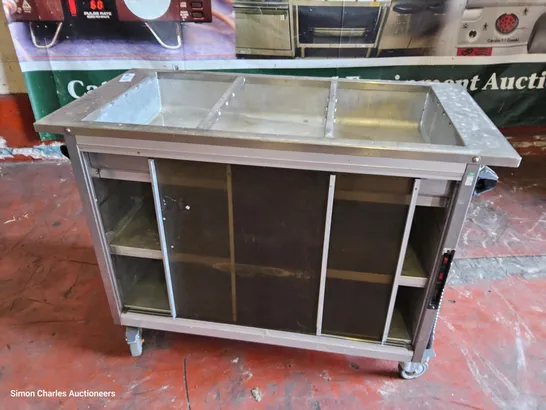 GRUNDY HEATED SERVERY TROLLEY WITH BAIN MARIE TOP Model GMG