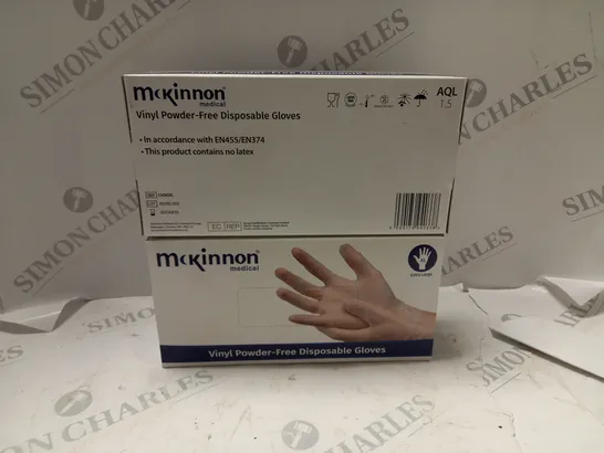 LOT OF 2 MCKINNON VINYL POWDER-FREE DISPOSABLE GLOVES 90-PIECE PACKS