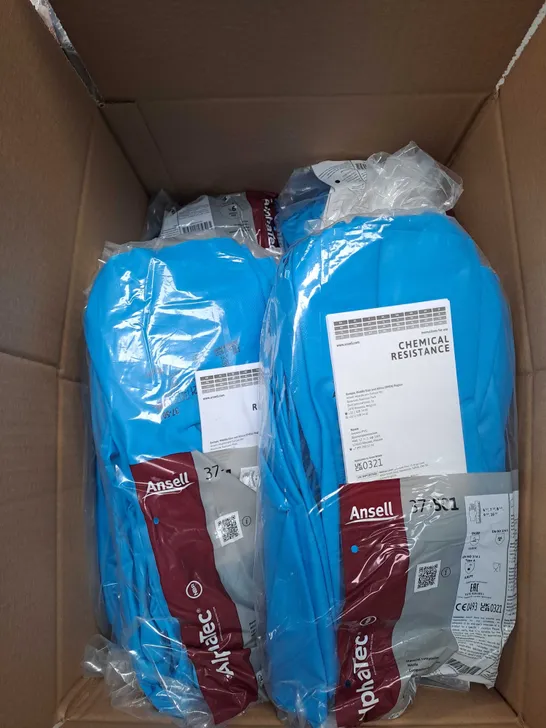 ANSElL BOX OF 12X12 ALPHATEC LONG CUFF NITRILE GLOVES IN BLUE SIZE 9 1/2