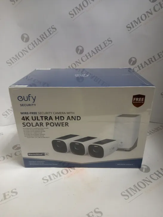 BOXED & SEALED EUFY WIRE-FREE SECURITY CAMERA WITH 4K ULTRA HD AND SOLAR POWER 