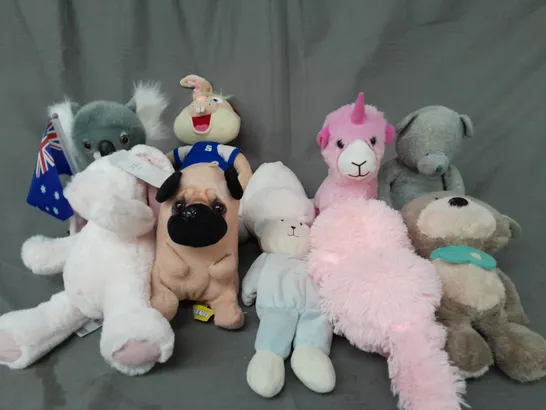 BOX OF ASSORTED PLUSH SOFT TEDDIES 