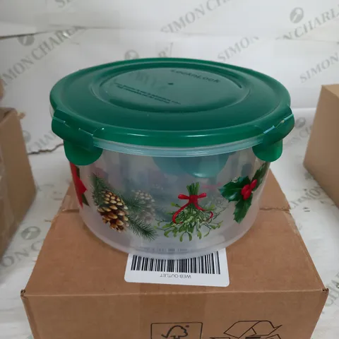 SET OF 4 LOCKNLOCK CHRISTMAS PLASTIC STORAGE BOXES 