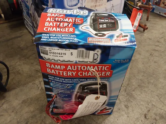 BOXED CLARKE 8 AMP AUTOMATIC BATTERY CHARGER 