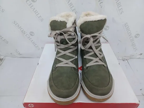 BOXED RIEKER WARM HIKING BOOTS, KHAKI - SIZE EU 42