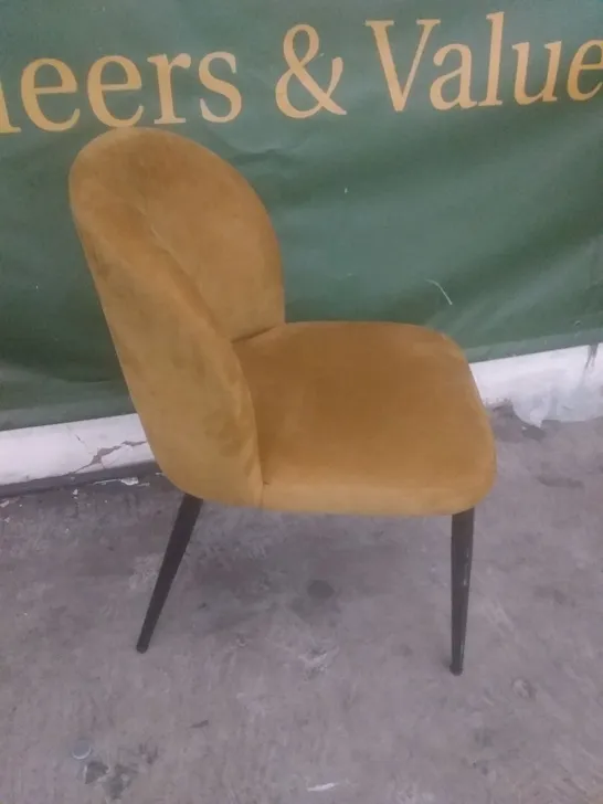 YELLOW VELVET DINING CHAIR