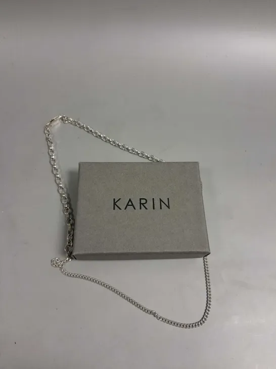 KARIN HOOP CHAIN LINK NECKLACE 