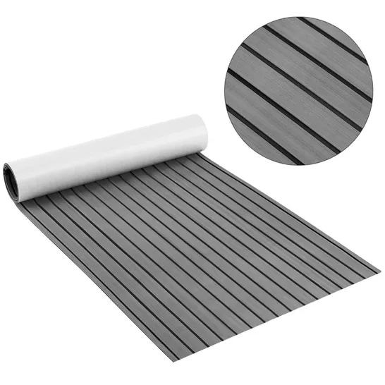 BOXED 240 X 90cm NON-SLIP MARINE CARPETING MAT - GREY