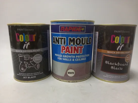 MEDIUM BOX OF ASSORTED TINS OF PAINT TO INCLUDE PAINT FACTORY AND RAPIDE - COLLECTION ONLY 