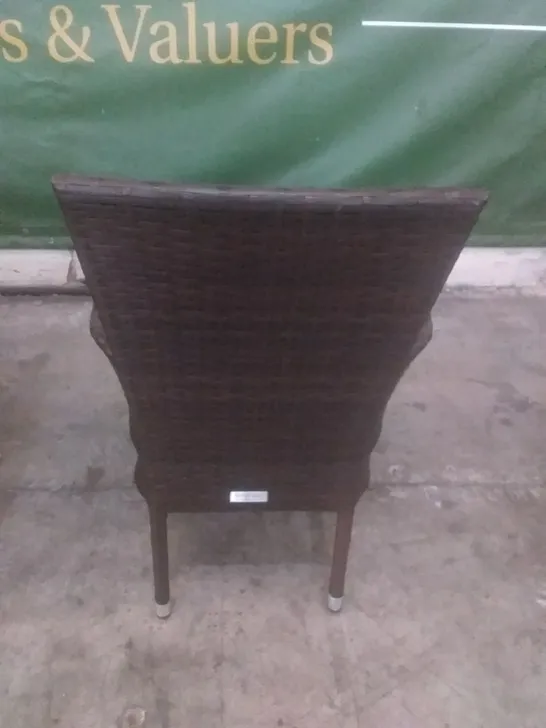 X4 RATTAN EFFECT GARDEN CHAIRS BROWN