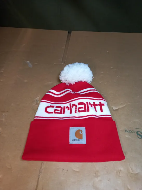 CARHARTT KNIT POM-POM CUFFED LOGO BEANIE