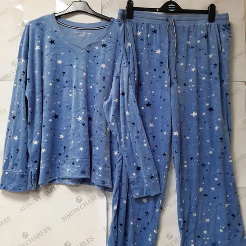 CAROL HOCHMAN LADIES BLUE FLEECE PYJAMAS WITH STAR PATTERN SIZE XL