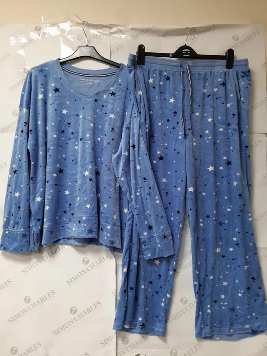 CAROL HOCHMAN LADIES BLUE FLEECE PYJAMAS WITH STAR PATTERN SIZE XL