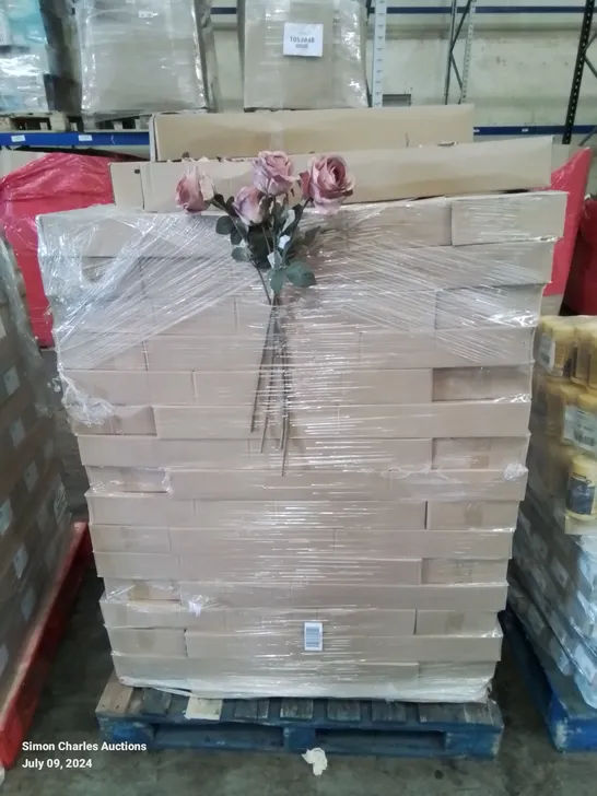 PALLET CONTAINING APPROXIMATELY 55 BOXES OF FAUX SINGLE STEM ROSES