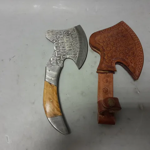 MINI METAL HATCHET WITH DAMASCUS DESIGN - COLLECTION ONLY