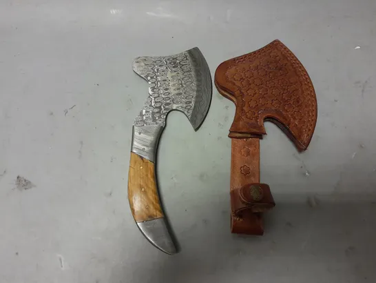 MINI METAL HATCHET WITH DAMASCUS DESIGN - COLLECTION ONLY