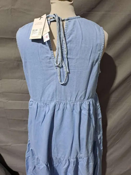 NOBODYS CHILD SLEEVELESS DENIM ROCHELLE MIDI DRESS IN BLUE - UK 10