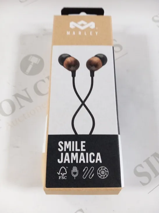 BOXED HOUSE OF MARLEY SMILE JAMAICA EARPHONES EM-JE041-SBB