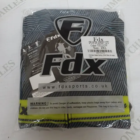 FDX SPLINTER JERSEY IN GREY AND YELLOW IN SIZE 2XL 