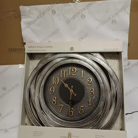 LARGE SILVER ROUND WALL HANGING CLOCK