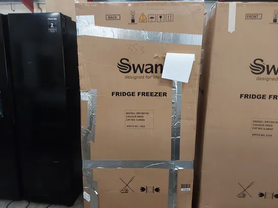 BOXED SWAN SR156110I 91CM WIDE, TOTAL NO FROST, AMERICAN STYLE FRIDGE FREEZER WITH WATER DISPENSER - INOX